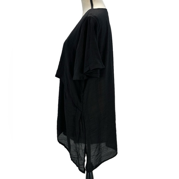 Avenue Short Sleeve V Neck Mylah Layer Tunic Blouse - Black - size 18 - Picture 4 of 8